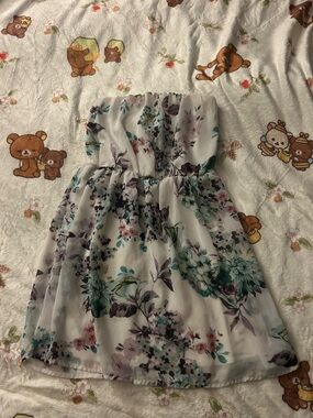 Strapless floral dress